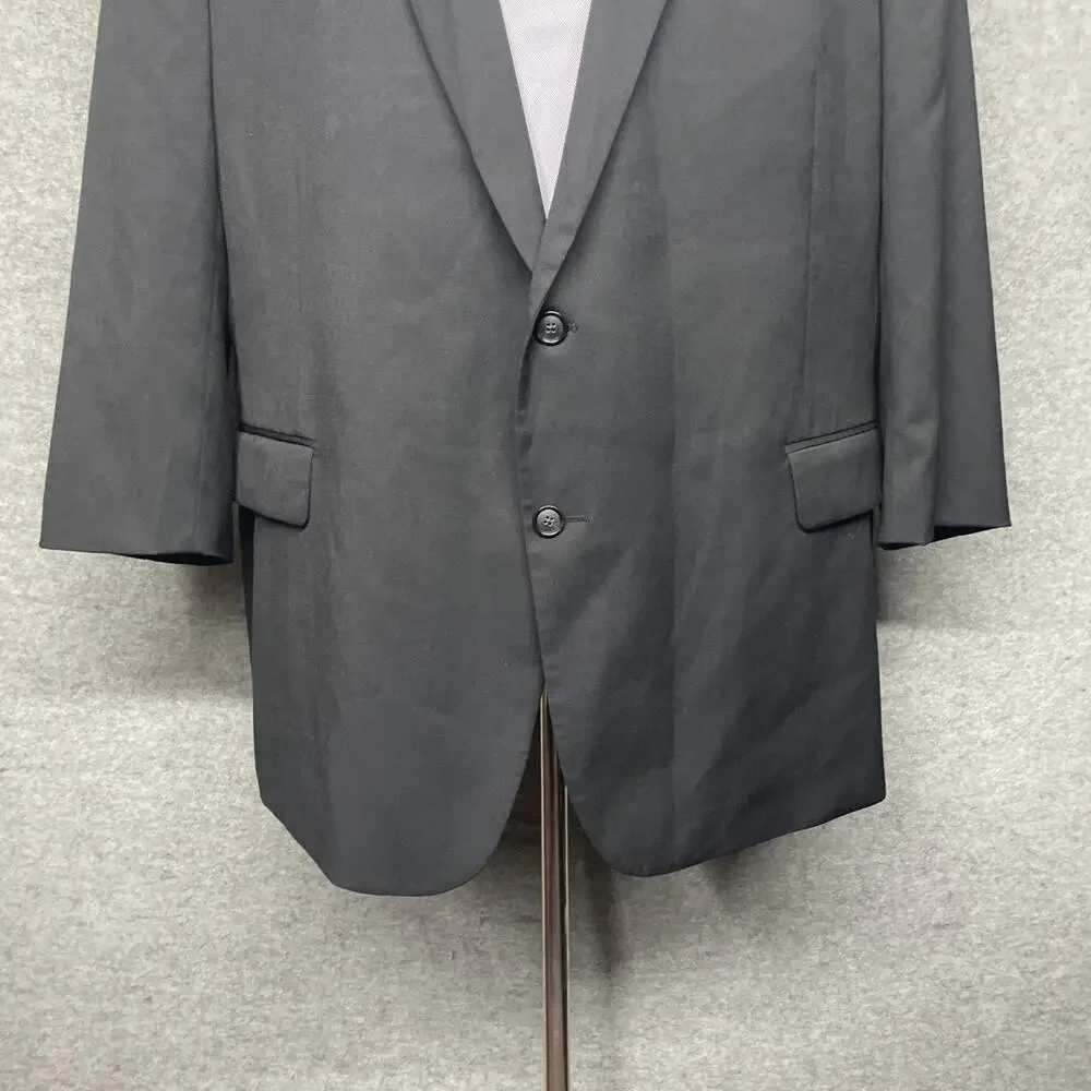 Stafford Men's Sport Coat Blazer Two Button Black Coolmax All Season Classic 52R